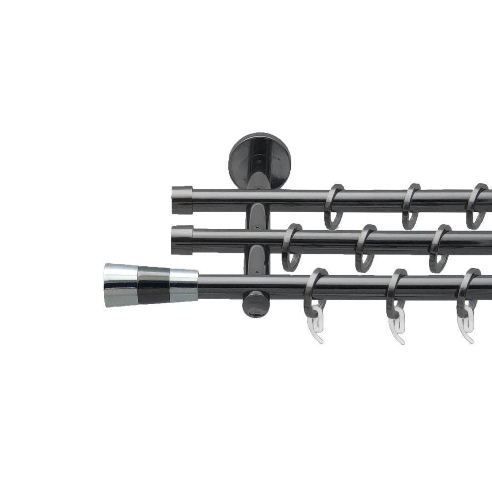 Карниз Orvit Валео трирядний гладкий 20 мм 240 см Онікс (4763381)