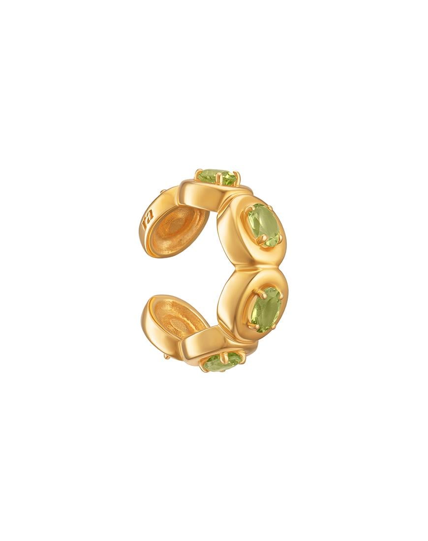 Каф-каблучка Splash Green жіноча RIMMART JEWELRY золота р. 16,5