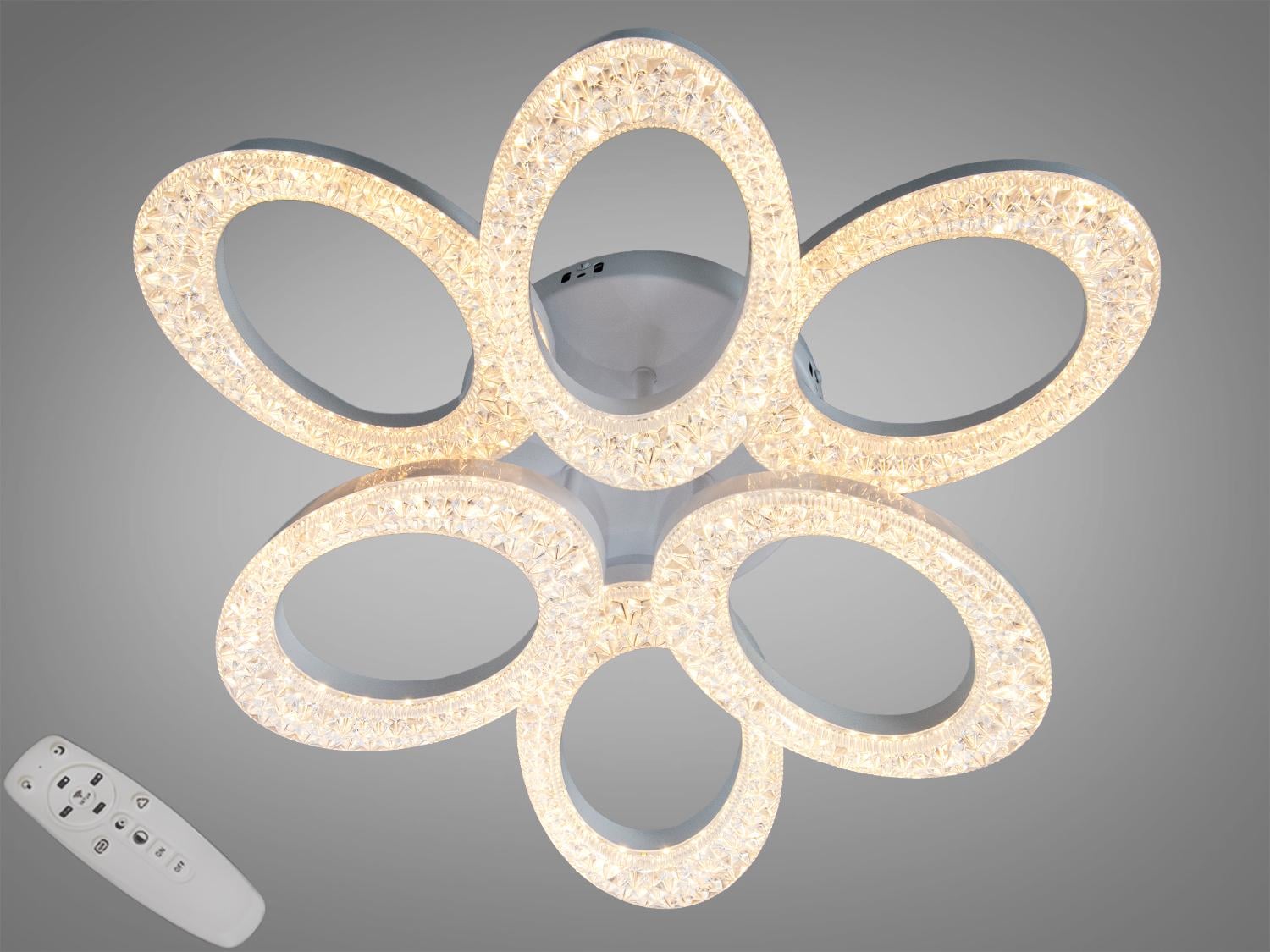 Люстра стельова LED/пульт/60 Вт Білий (S5607/3+3WH)