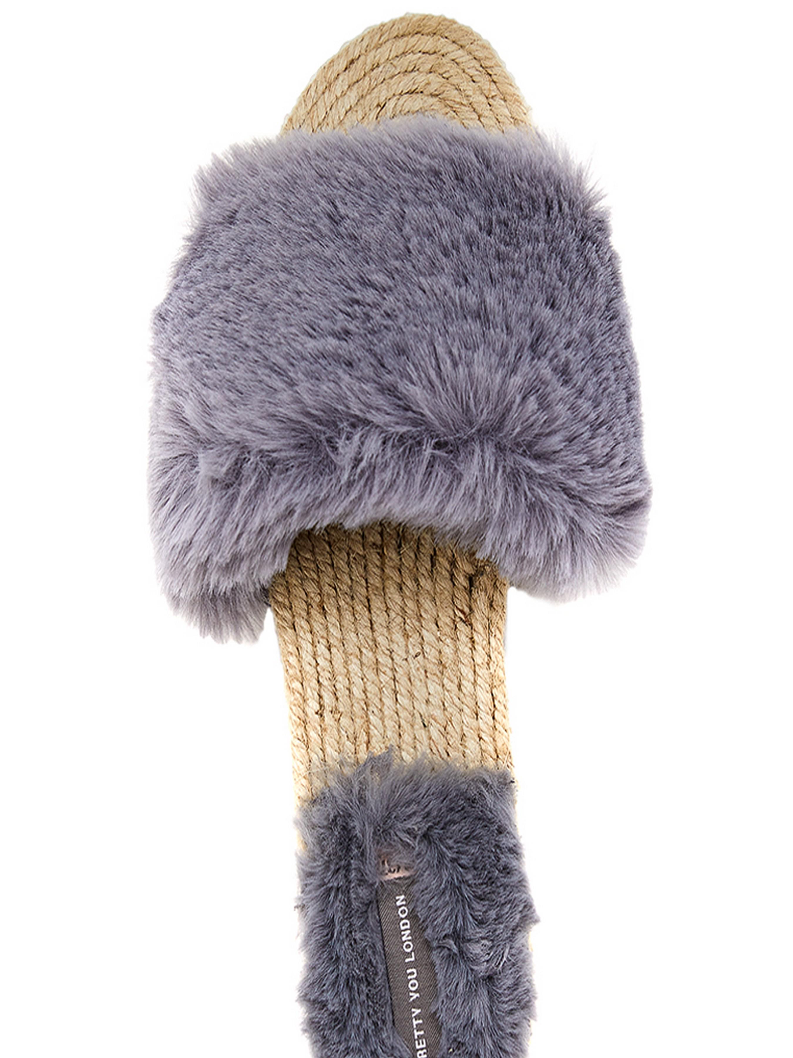 Шлепанцы Pretty you London Faux р. 38 Grey (5060526412317)