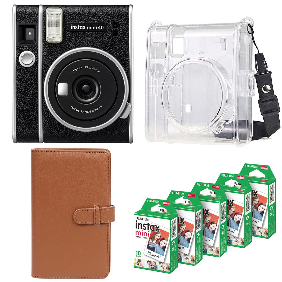 Подарунковий набір фотоапарат Fujifilm Instax Mini 40 фотопапір 50 шт./чохол/фотоальбом на 108 фото Коричневий (2516978282)