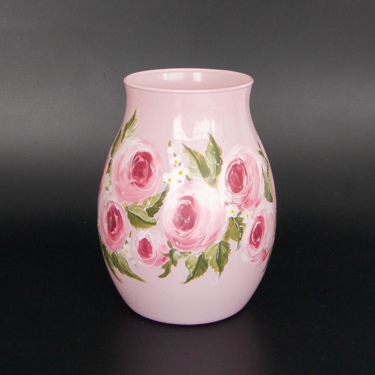 Ваза стеклянная VB Vivente c495 ручная роспись H 22,5 см D 16,5 см (24088-2506c495) - фото 4