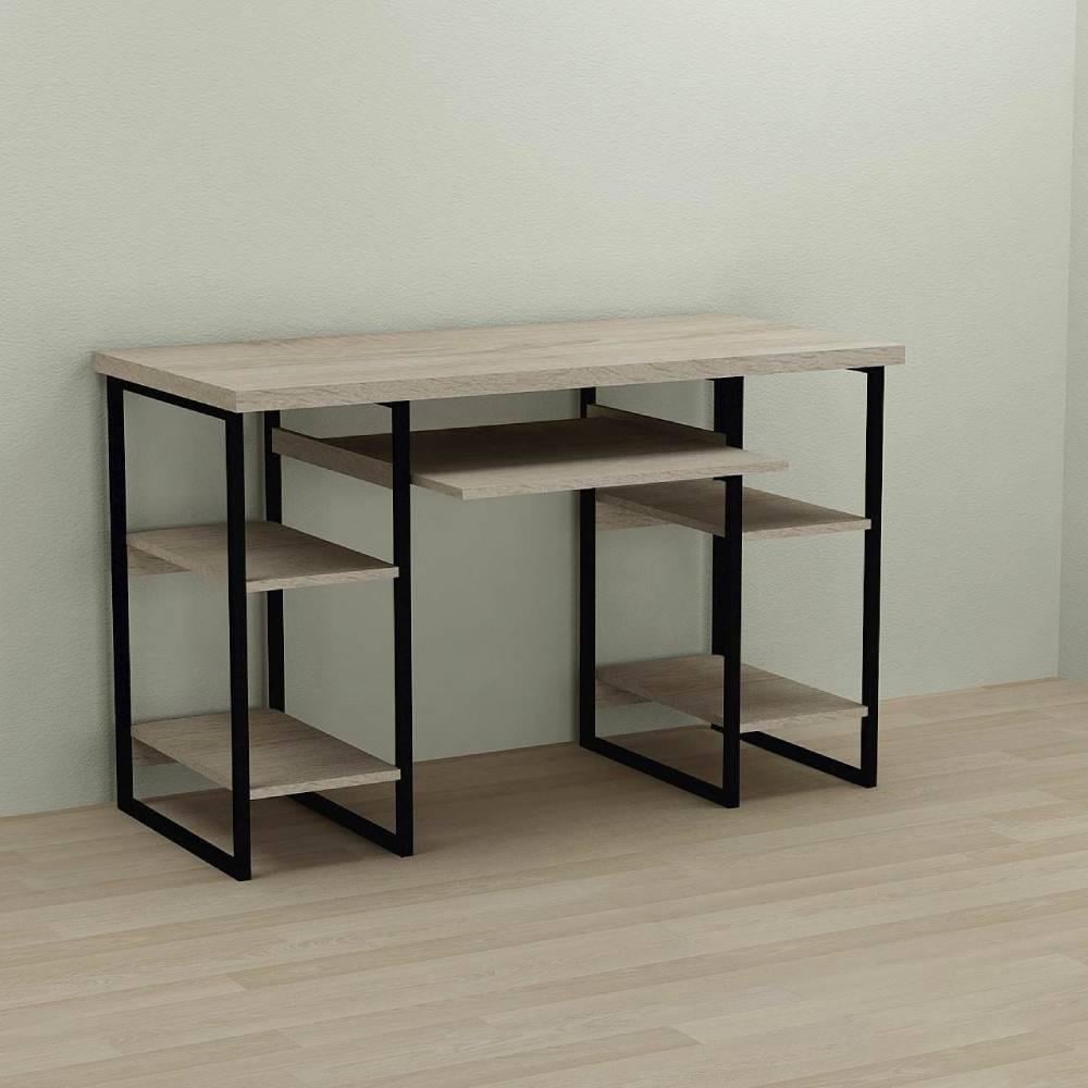 Письменный стол Ferrum-decor Тим ДСП 32 мм 75x140x70 см Черный/Дуб Сонома (FRD-103986)