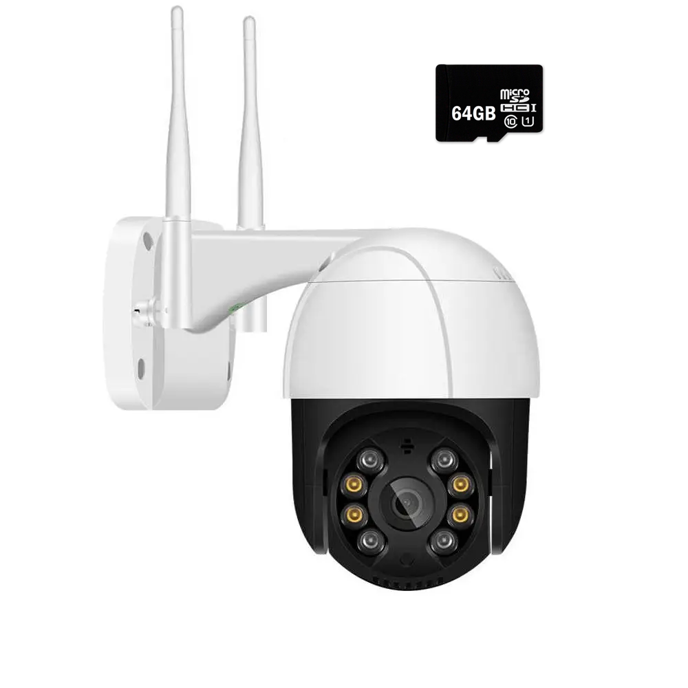 Камера відеоспостереження вулична ICSEE WIFI IP PTZ-3Mp 360/90 нічна дистанційний перегляд з картою 64 Гб (cf274687)