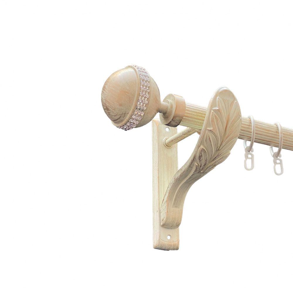 Карниз Orvit Авея металевий однорядний ретро рифлена труба кільце металеве 25 мм 240 см Біле золото (00-00010593)