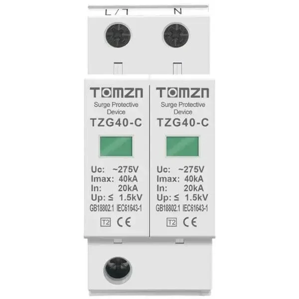 Устройство защиты от импульсного перенапряжения TOMZN 2P AC SPD 275 V 20-40 кА (TZG40-C)