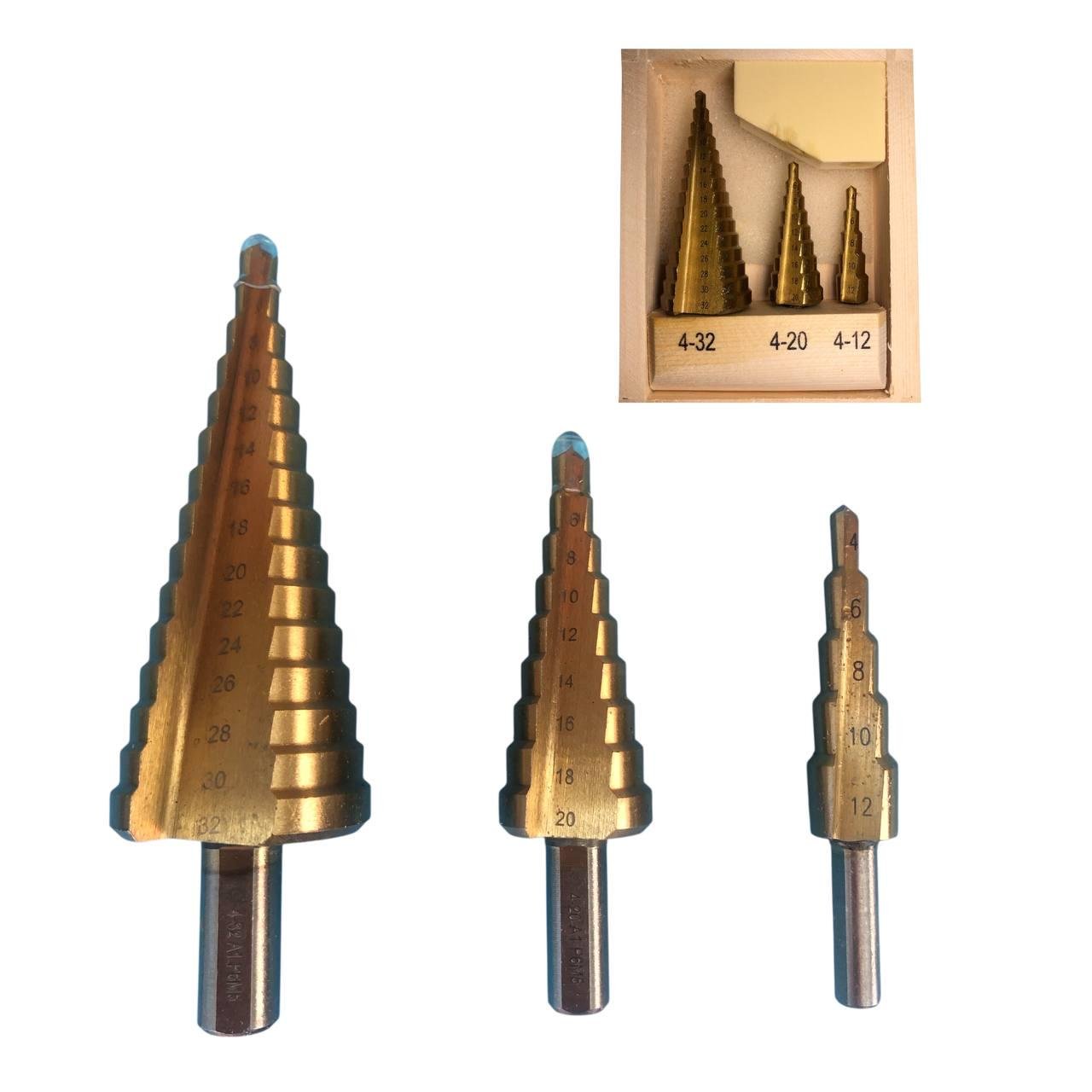 Набір східчастих свердел по металу 3 шт. (29818631) - фото 2