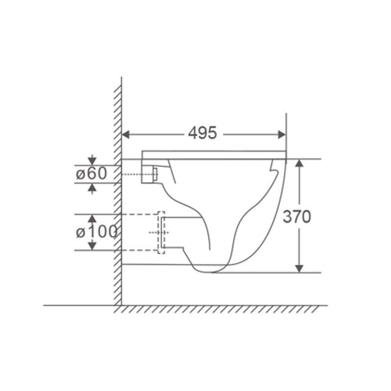 Унитаз подвесной MIXXUS Premium Ellipse-0302-T3 система смыва Tornado 3.0 495x360x370 мм (MP6462) - фото 3