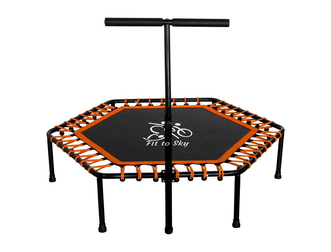 Батут з ручкою FitToSky для фітнесу 127 см Помаранчевий - фото 1 Батут з ручкою FitToSky для фітнесу 127 см Помаранчевий - фото 1