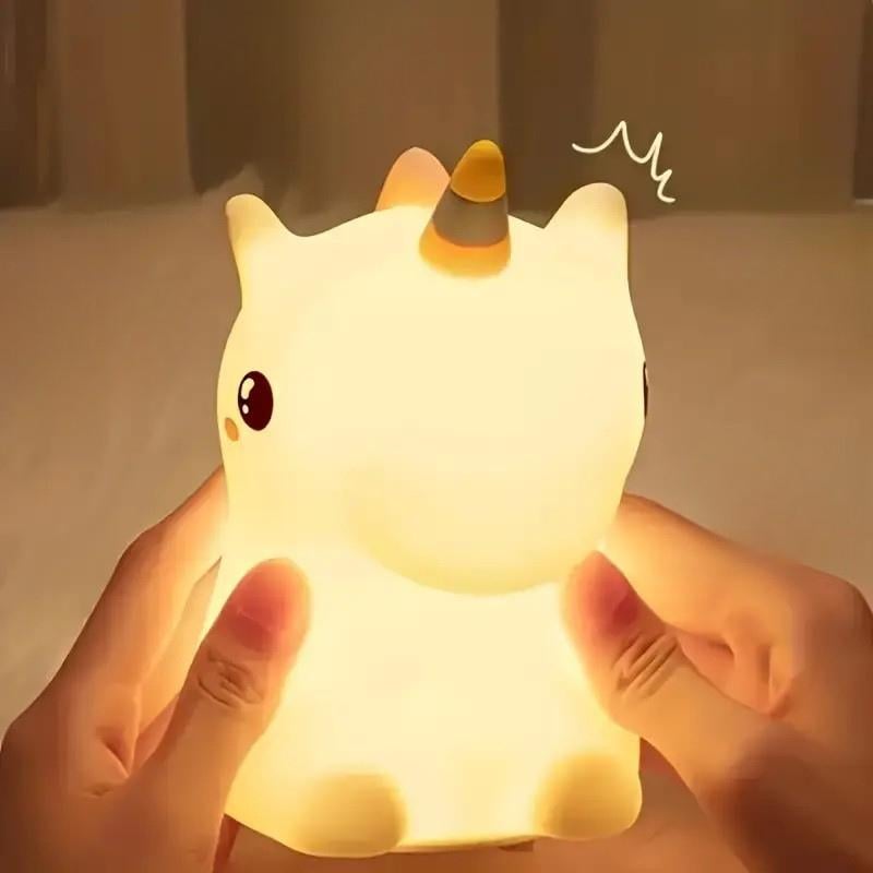 Ночник светодиодный Единорог для детей аккумуляторный силиконовый с сенсорным управлением 5 режимов свечения 14x12x8 см Белый (D-0150) - фото 6 Ночник светодиодный Единорог для детей аккумуляторный силиконовый с сенсорным управлением 5 режимов свечения 14x12x8 см Белый (D-0150) - фото 6
