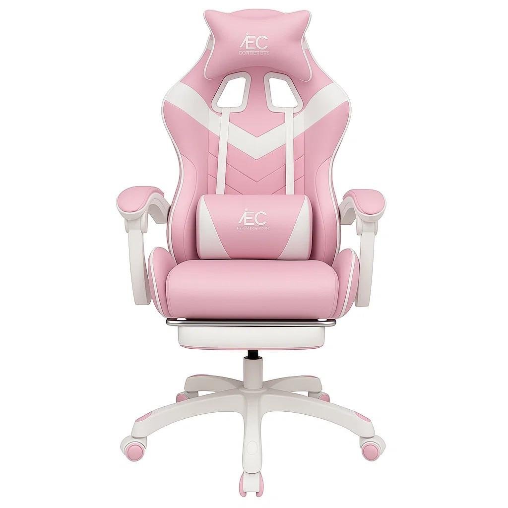 Геймерське крісло EC GAMING з підставкою для ніг Рожевий (17435) - фото 4