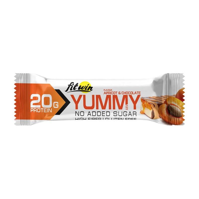 Протеиновый батончик 20 г белка без добавленного сахара FitWin Yummy Bar 55 г Абрикос/Шоколад