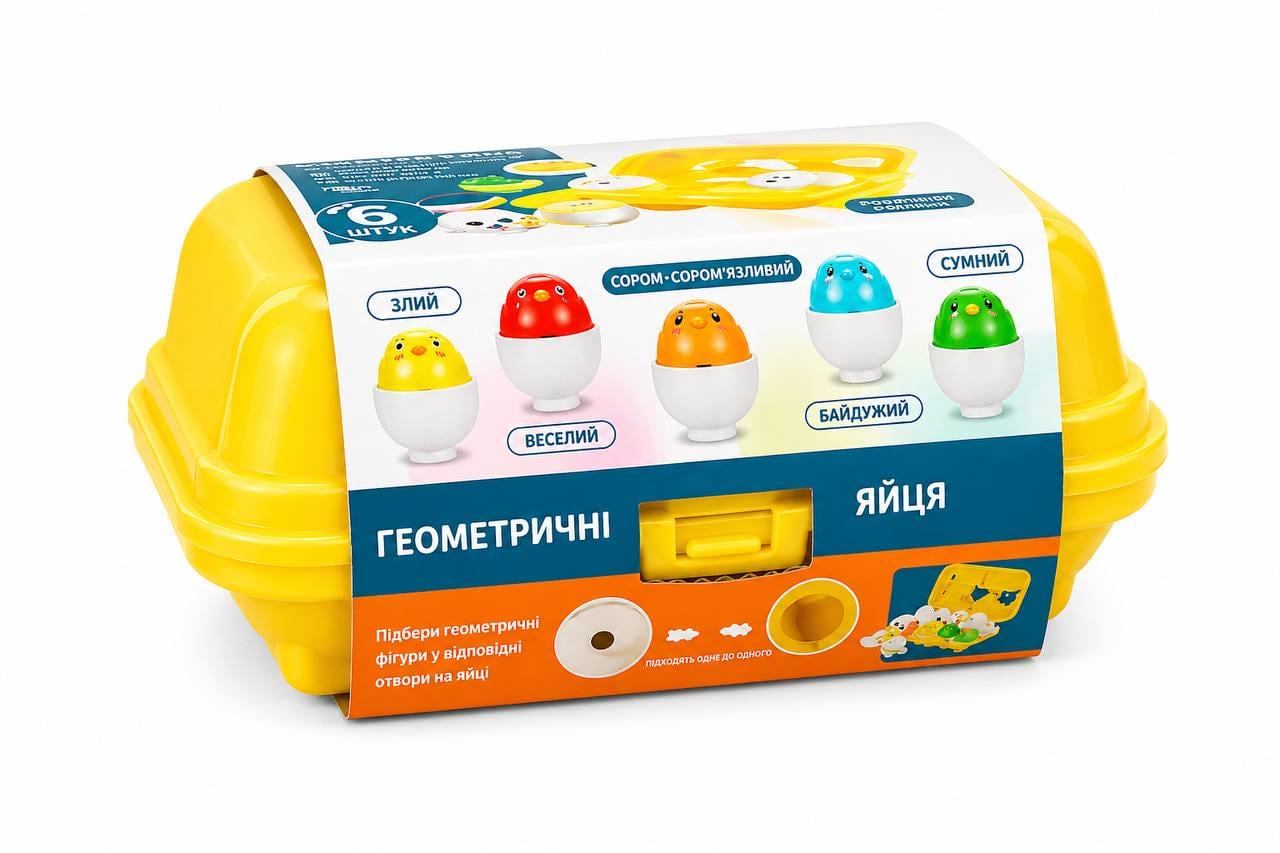 Игрушка развивающая Монтессори Геометрические яйца для мелкой моторики/памяти (1584)