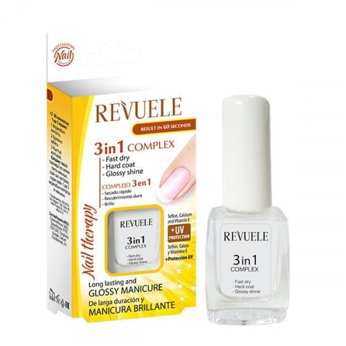 Комплекс Revuele Nail Therapy Швидке висихання/тверде покриття і глянцевий блиск 3в1 10 мл
