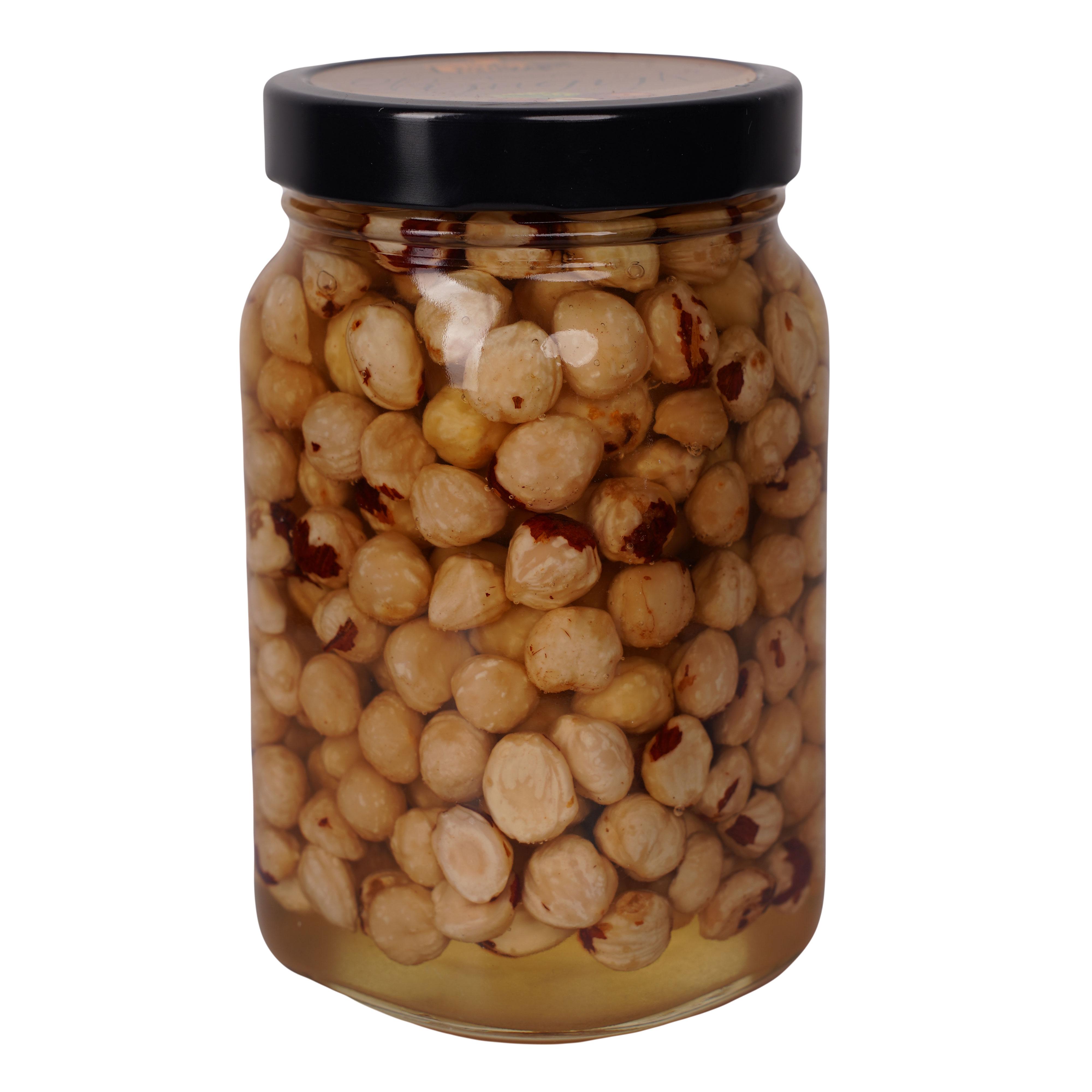 Мёд акациевый пчелиный с фундуком Золотой Нектар в стеклянной банке украинский 540 г