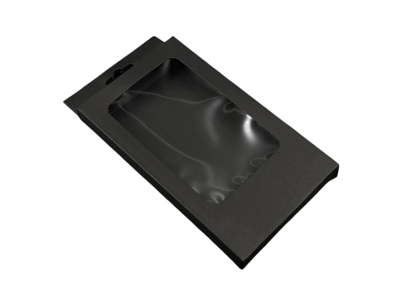 Коробка для подарков сборная с прозрачным окном картонная 18х10,5х1,5 см Черный (OA-96) - фото 1 Коробка для подарков сборная с прозрачным окном картонная 18х10,5х1,5 см Черный (OA-96) - фото 1