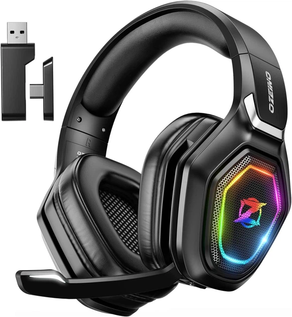 Гарнитура игровая беспроводная Ozeino OW810 с микрофоном передатчик 2.4G Type-C (34497572)