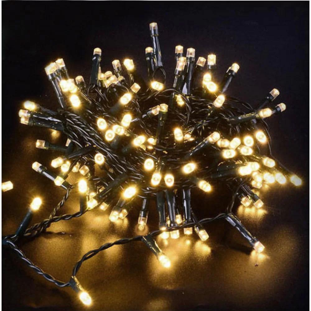 Гирлянда нить String LED 500 Теплый Белый черный провод 1-29