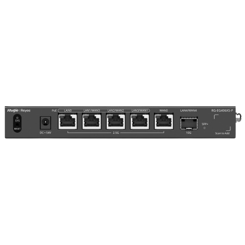 Точка доступа Ruijie Reyee RG-EG406XS-P PoE 6 портовый 2,0 ГГц Черный (36521812)