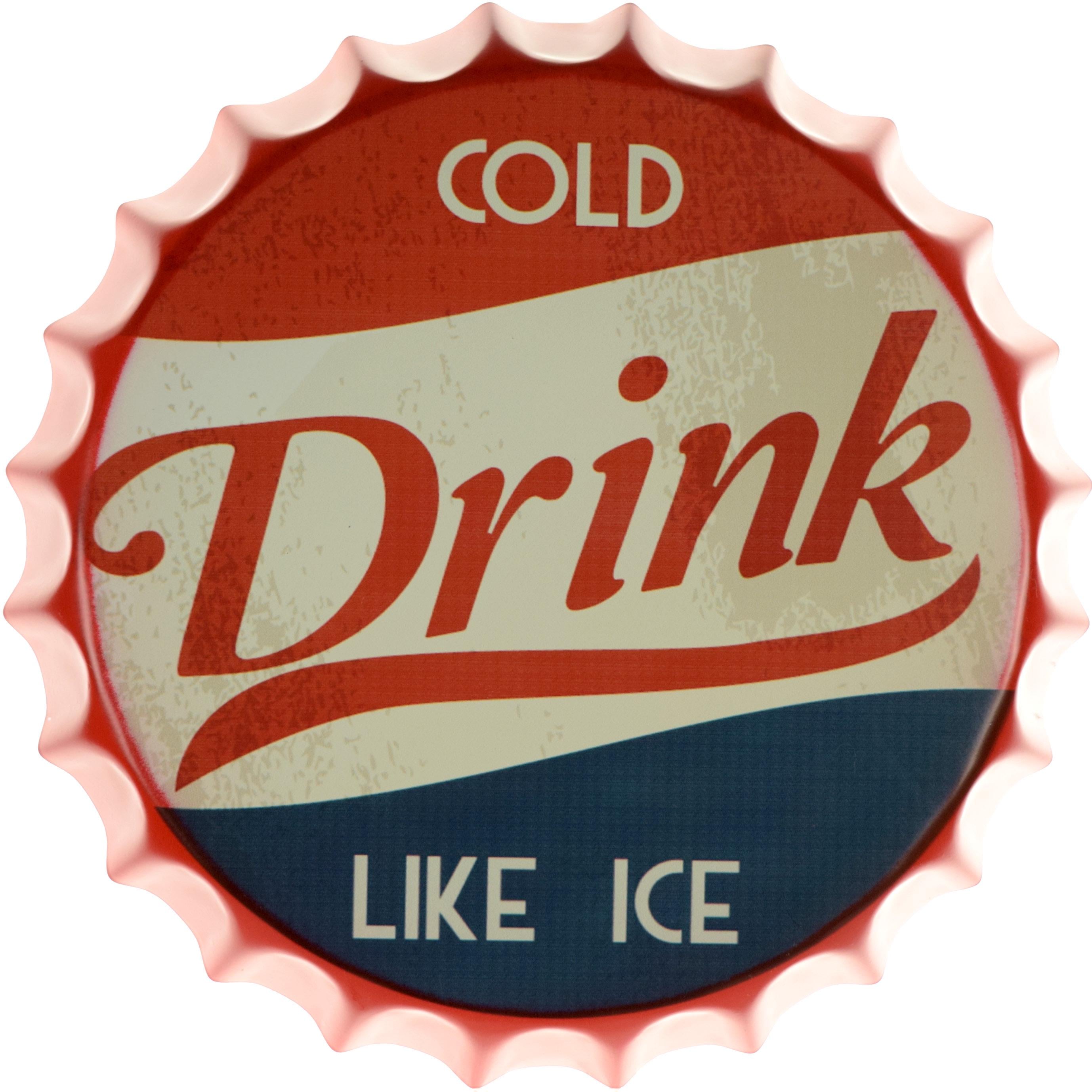 Табличка металева Холодний Напій Як Лід/Cold Drink Like Ice кришка 35 см