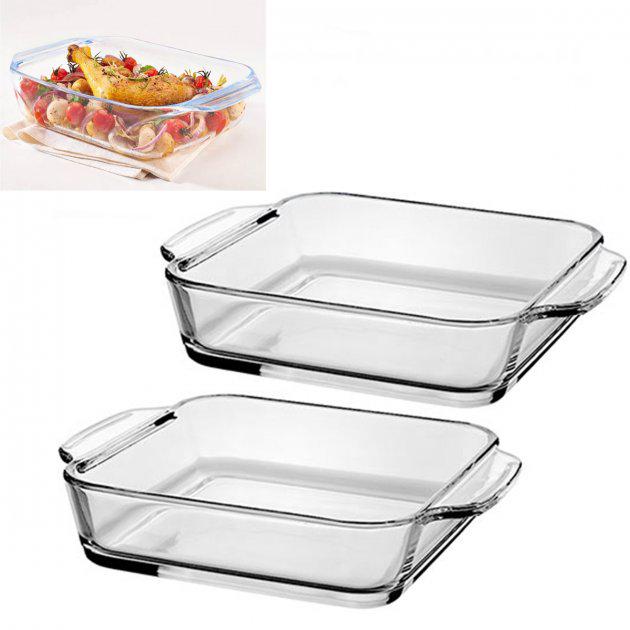 Набор стеклянных противней Stenson MS-0255 2 шт. 1,8/1,0 л - фото 2