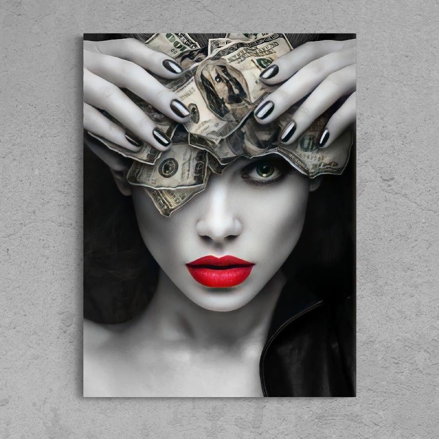 Репродукция картины Девушка с деньгами HolstPrint 60х90 см