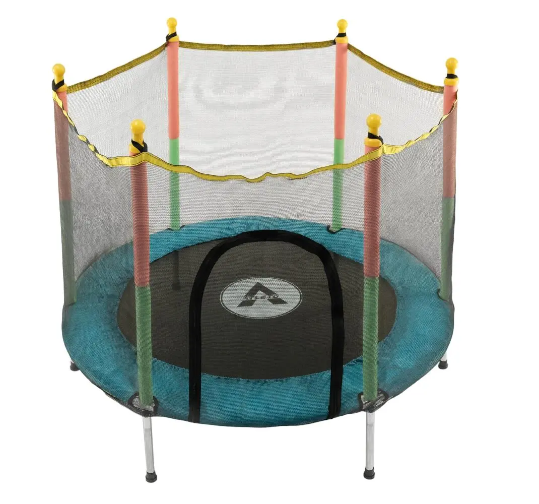 Батут детский Atleto KRB01 с защитной сеткой на металлических опорах 140 см Синий (132-76-21000142) - фото 6