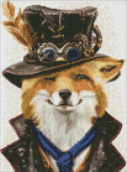 Алмазная мозаика Идейка Стимпанк-лис 30x40 см (Id-AMO7363)