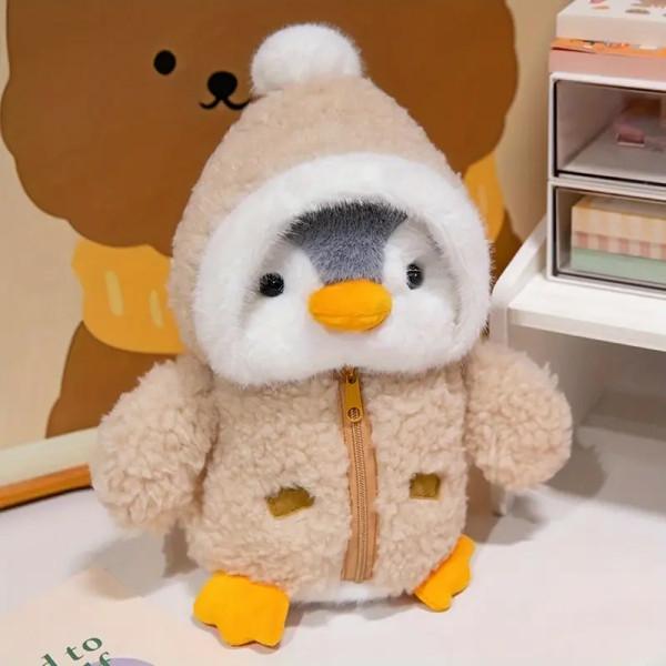 Іграшка м'яка плюшева Пінгвін у курточці 25 см Бежевий - фото 2 Іграшка м'яка плюшева Пінгвін у курточці 25 см Бежевий - фото 2