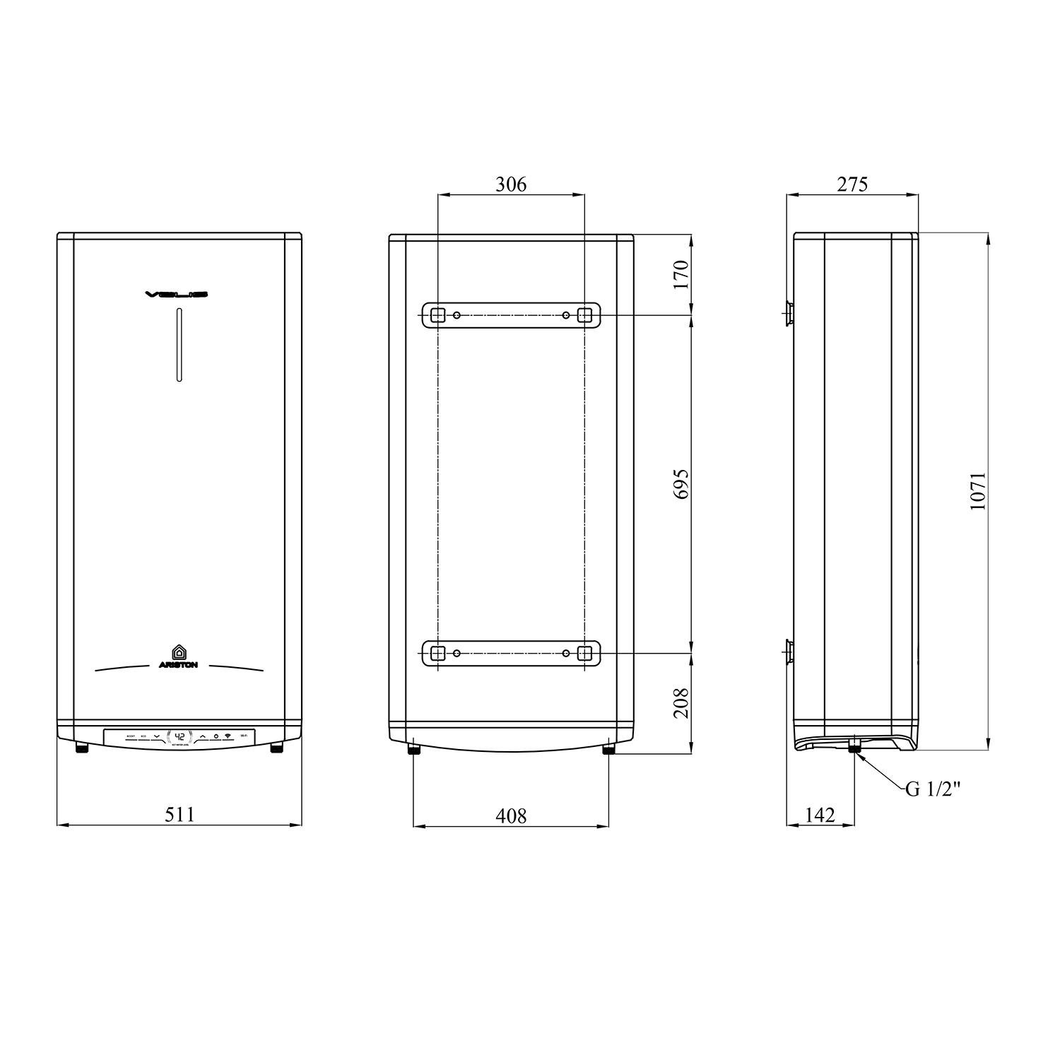 Бойлер Ariston Velis Pro CV034573 80 л 1,5 кВт мокрий тен (240274) - фото 8
