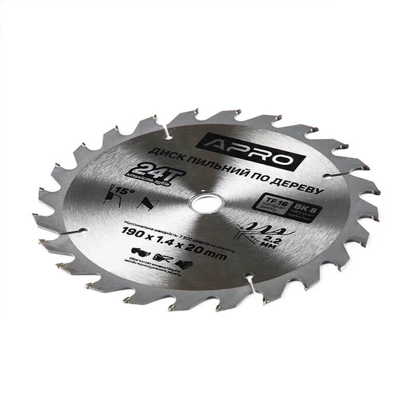 Диск пильный по дереву Apro 190x20 мм 24Т (54244/830169) - фото 2 Диск пильный по дереву Apro 190x20 мм 24Т (54244/830169) - фото 2