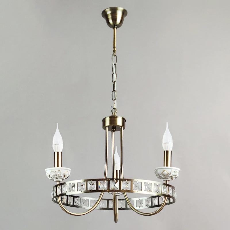 Люстра підвісна Light House NM-14706/3 AB на три свічки Бронза Люстра підвісна Light House NM-14706/3 AB на три свічки Бронза