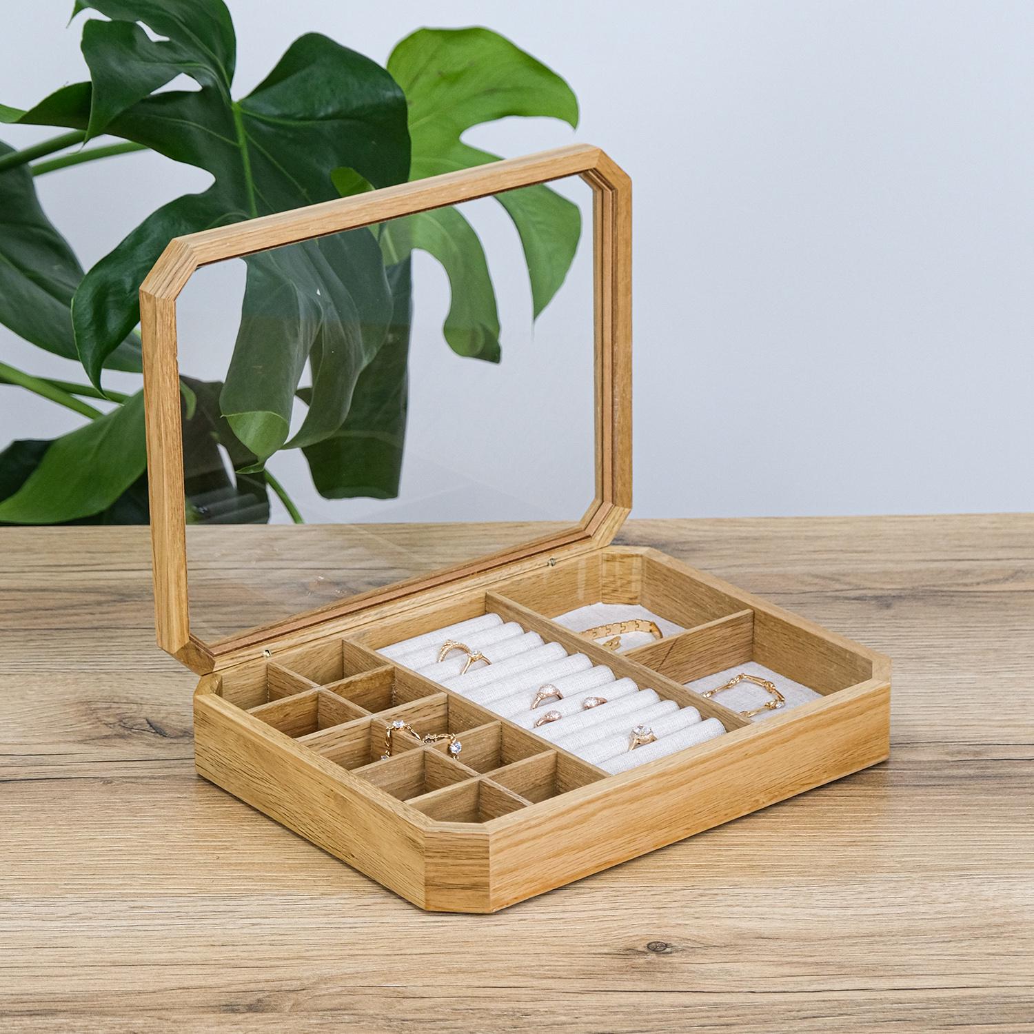 Шкатулка для украшений Гранд Презент 30х23х5 см Светлое дерево (JZ-033)