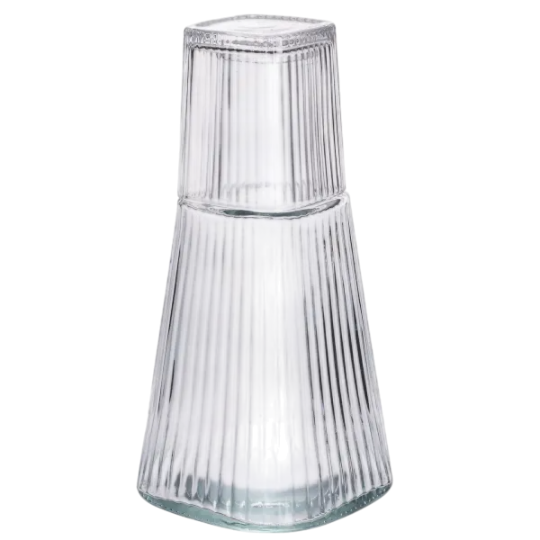 Графин со стаканом-крышкой рифленый 1/0,2 л Прозрачный Графин со стаканом-крышкой рифленый 1/0,2 л Прозрачный