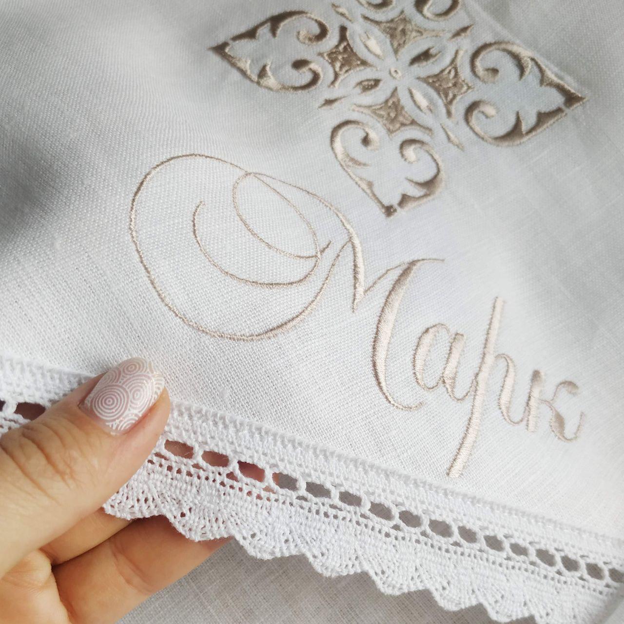 Крыжма для крещения именная Цветок льна и мешочки для локона и хранения (2190431043) - фото 4 Крыжма для крещения именная Цветок льна и мешочки для локона и хранения (2190431043) - фото 4