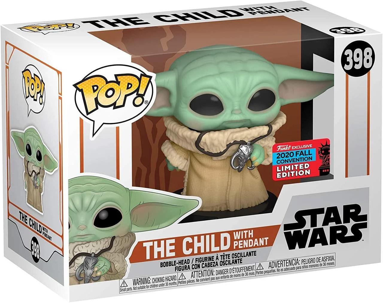 Фигурка коллекционная Funko POP Bobble Star Wars Mandalorian The Child Baby Yoda The Child with Pendant №398 (06/398) - фото 4