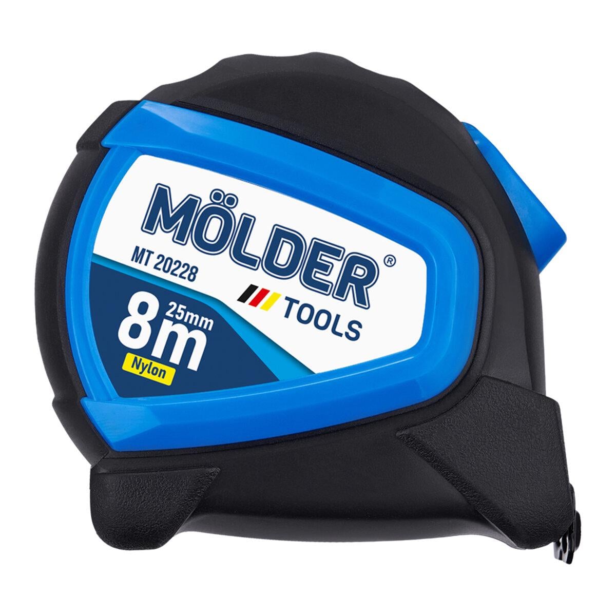 Рулетка Molder нейлоновая с автостопом и магнитным зацепом 8 м 25 мм (MT20228)