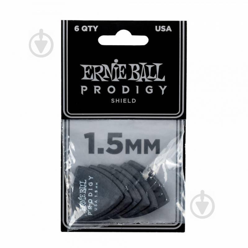 Медіатори Ernie Ball 9331 Black Shield Prodigy Picks 6-Pack 1.5 мм (6 шт.) - фото 1