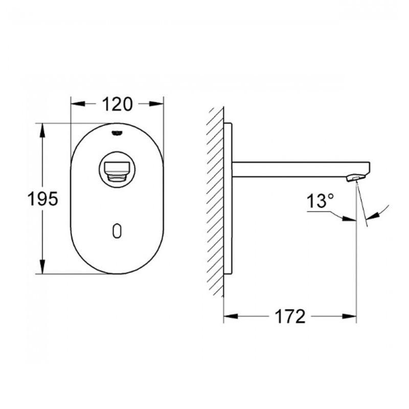 Смеситель бесконтактный для умывальника Grohe Bluetooth Euroeco Cosmopolitan E (36410000) - фото 2 Смеситель бесконтактный для умывальника Grohe Bluetooth Euroeco Cosmopolitan E (36410000) - фото 2