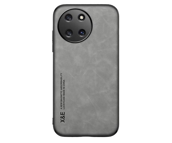 Кожаный чехол - накладка X&E для Realme 11 4G с металлической вставкой Серый