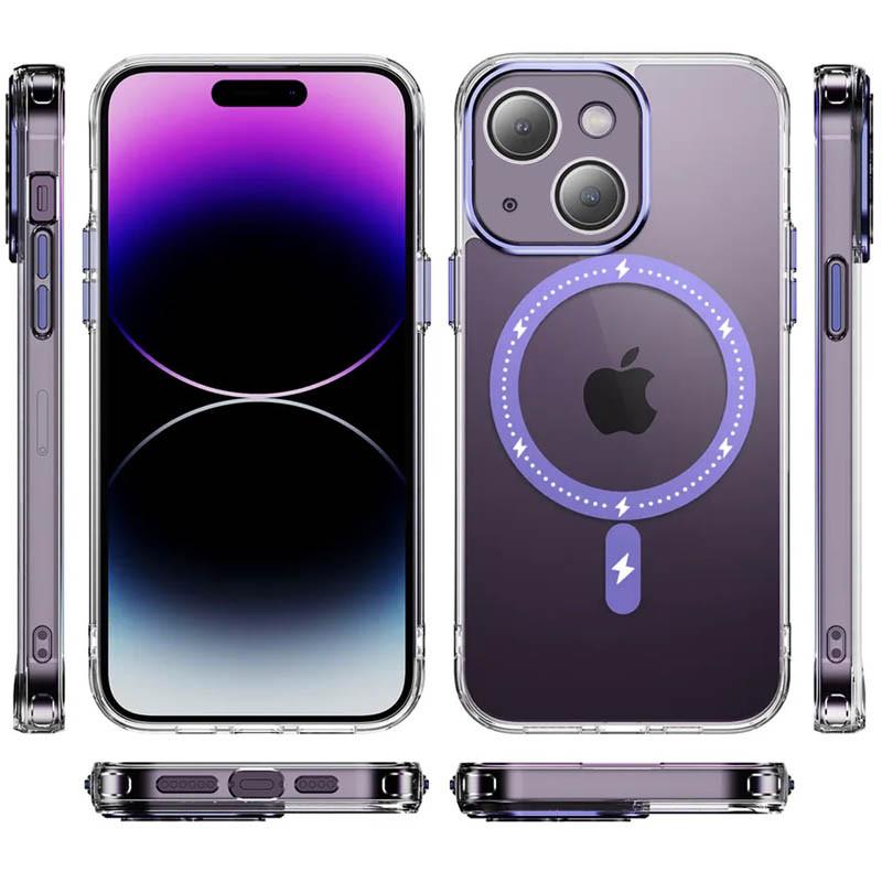 Протиударний Чохол Epik для Apple iPhone 13 (6.1") TPU+PC Colorful with MagSafe Purple - фото 2