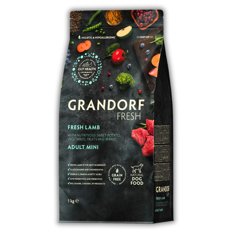 Корм сухой для собак Grandorf Fresh Ягненок с бататом для взрослых собак миниатюрных и малых пород 1 кг (93801) - фото 1