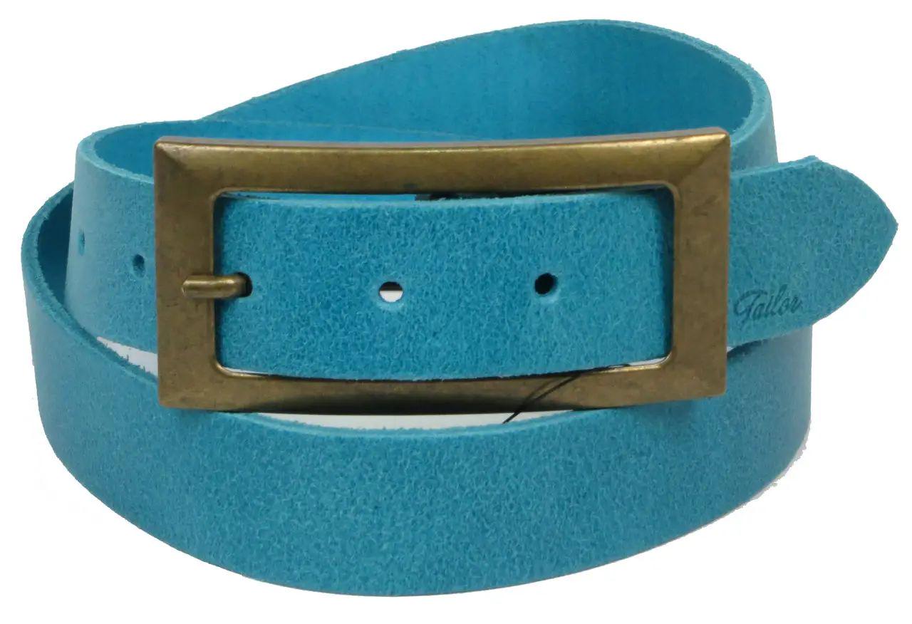 Ремінь жіночий Tom Tailor шкіряний 95х3 см Блакитний (100061)