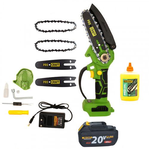 Аккумуляторная мини пила ProCraft PKA18B NEW + АКБ зарядное 2 шины 2 цепи - фото 2