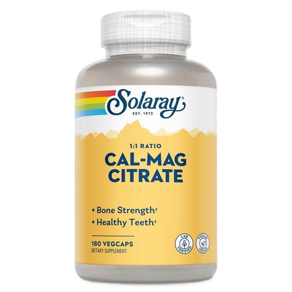 Микроэлемент Кальций Solaray Cal-Mag Citrate 1:1 Ratio High Potency 180 Veg Caps (SOR04525)
