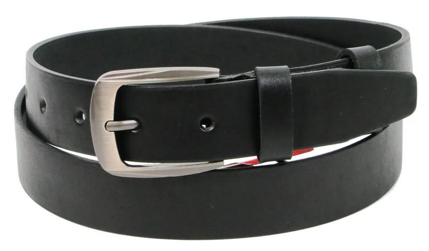 Ремень кожаный мужской Skipper 3,3 см Черный (super711_1302-33)