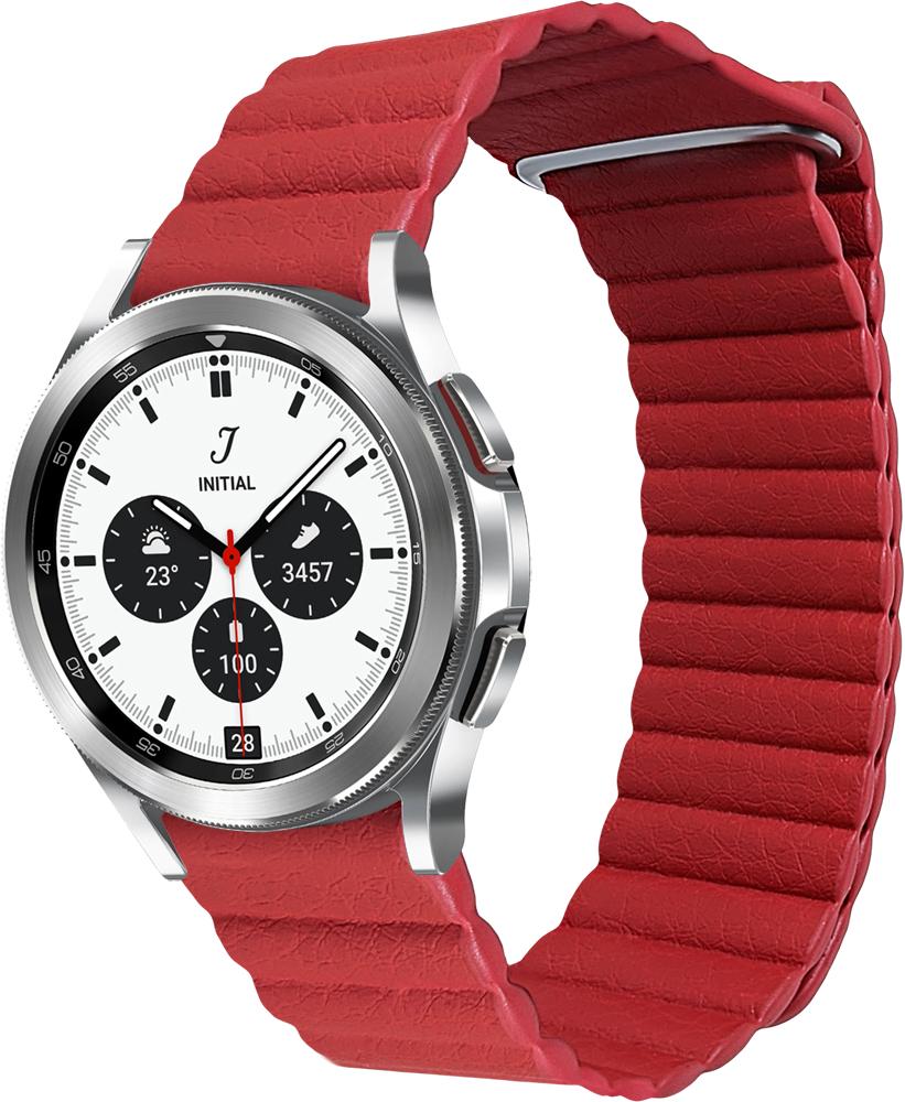 Ремешок кожаный Genis для Galaxy Watch 4 Classic 42 мм Red (26494-2D) Ремешок кожаный Genis для Galaxy Watch 4 Classic 42 мм Red (26494-2D)