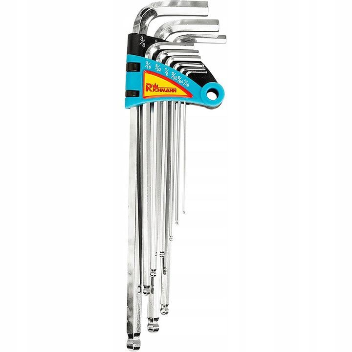Набір шестигранників довгих з кулькою дюймових Richmann 1/16-3/8 9 шт. (C6617) Набір шестигранників довгих з кулькою дюймових Richmann 1/16-3/8 9 шт. (C6617)