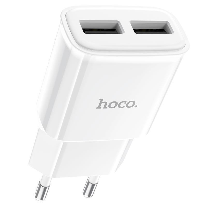 Зарядний мереживний пристрій універсальний Hoco C88A 2USB 2,4A White