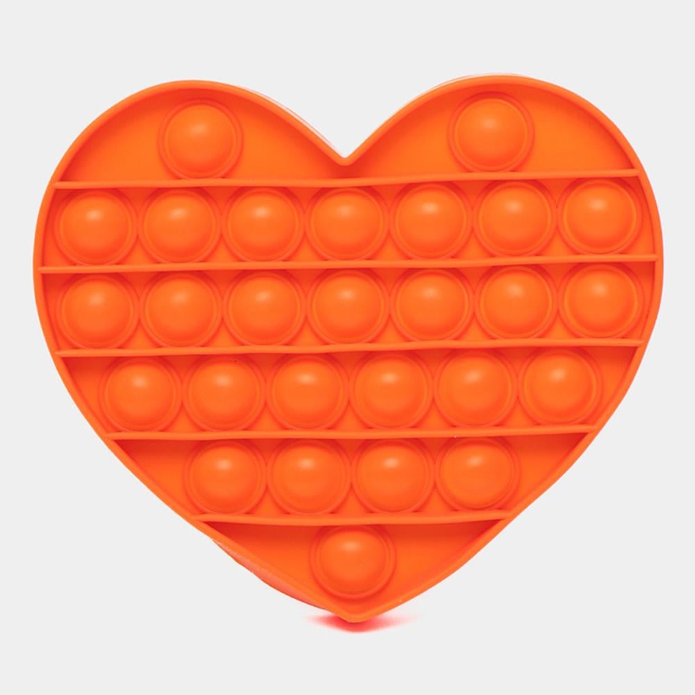 Игрушка-антистресс вечные пупырышки Поп Ит Сердечко 13x14,5x1,5 см Оранжевый